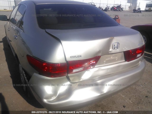 1HGCM66385A012602 - 2005 HONDA ACCORD LX GOLD photo 6