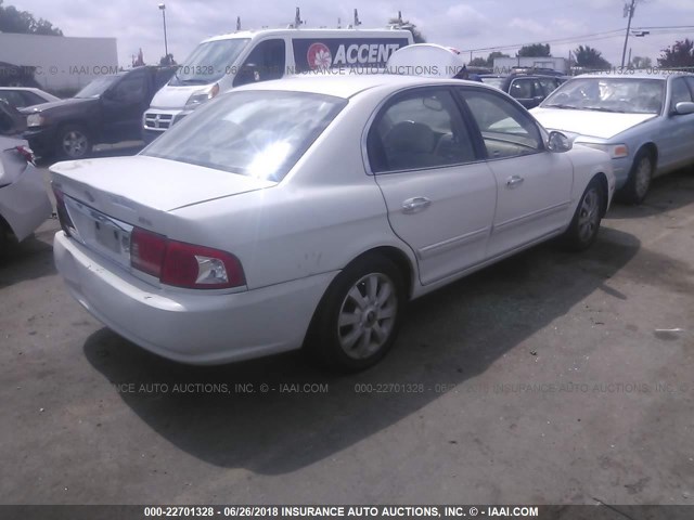 KNAGD128445295783 - 2004 KIA OPTIMA LX/EX WHITE photo 4