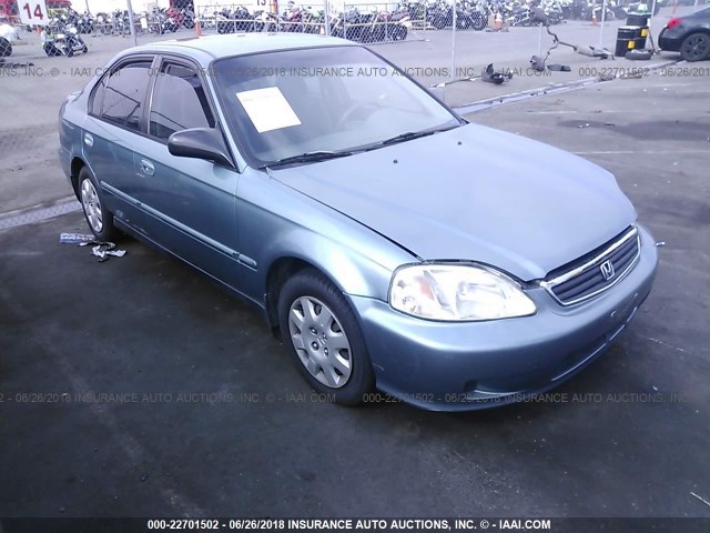 2HGEJ6617YH558247 - 2000 HONDA CIVIC SE BLUE photo 1