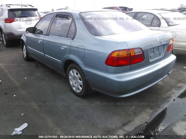 2HGEJ6617YH558247 - 2000 HONDA CIVIC SE BLUE photo 3