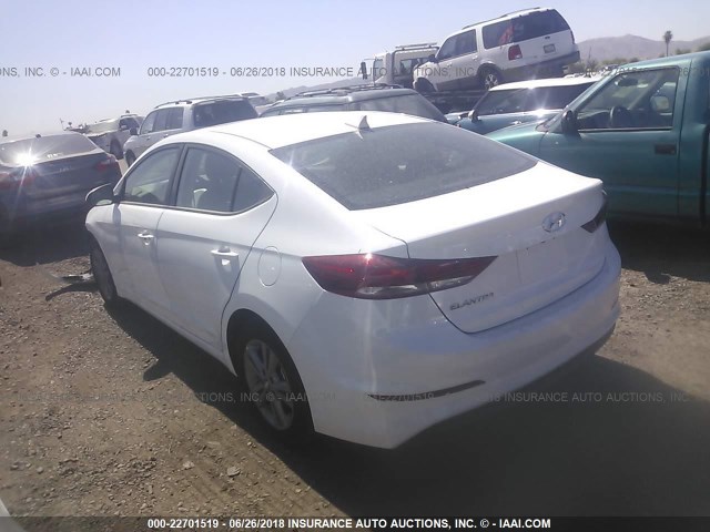 5NPD84LF3JH320581 - 2018 HYUNDAI ELANTRA SEL/VALUE/LIMITED WHITE photo 3