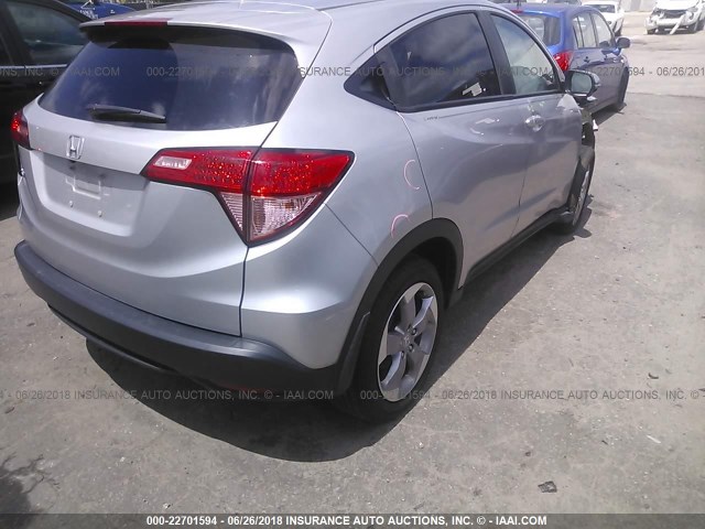 3CZRU5H55GM744042 - 2016 HONDA HR-V EX SILVER photo 4