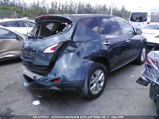 JN8AZ1MU5BW065301 - 2011 NISSAN MURANO S/SL/LE Dark Blue photo 4