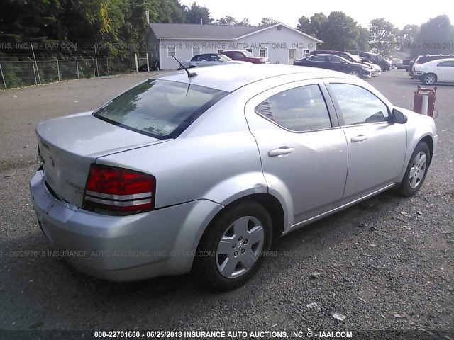 1B3CC4FB8AN150819 - 2010 DODGE AVENGER SXT SILVER photo 4