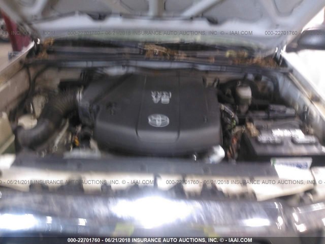 5TELU42N75Z037250 - 2005 TOYOTA TACOMA DOUBLE CAB თეთრი ფოტო 10