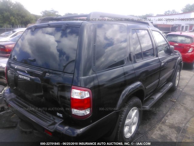 JN8DR09Y92W736309 - 2002 NISSAN PATHFINDER LE/SE BLACK photo 4