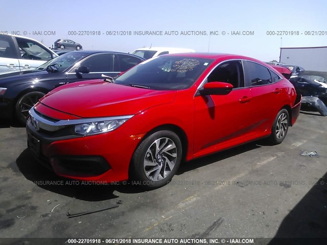 2HGFC2F77GH547307 - 2016 HONDA CIVIC EX RED photo 2