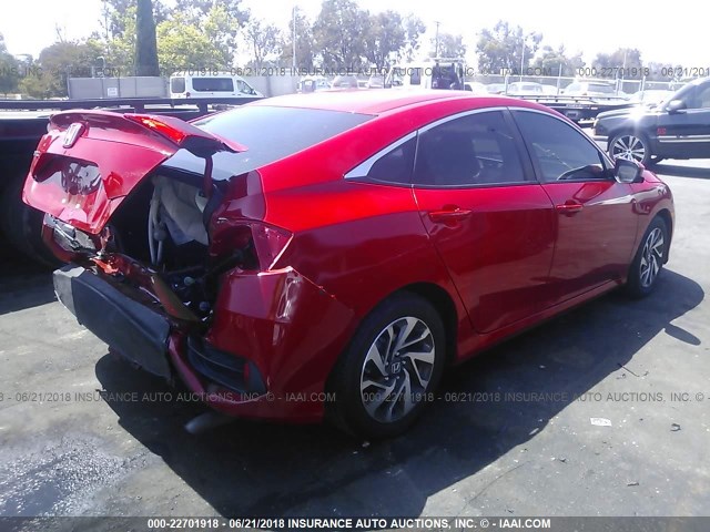 2HGFC2F77GH547307 - 2016 HONDA CIVIC EX RED photo 4