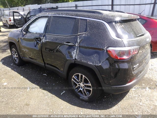 3C4NJDBB0HT660479 - 2017 JEEP COMPASS LATITUDE შავი ფოტო 3