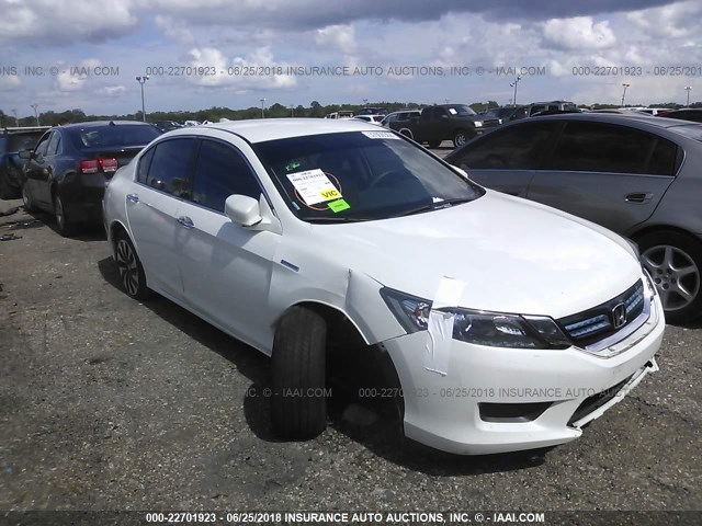 1HGCR6F38FA005362 - 2015 HONDA ACCORD HYBRID WHITE photo 1