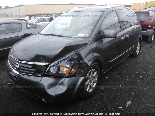 5N1BV28U48N102781 - 2008 NISSAN QUEST S/SE/SL GRAY photo 2