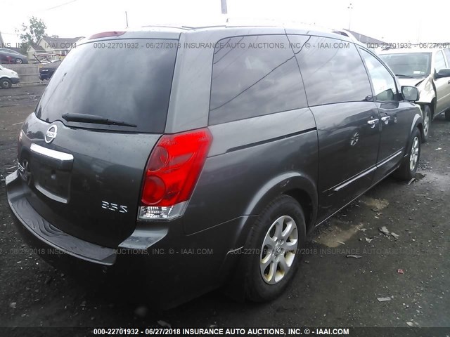 5N1BV28U48N102781 - 2008 NISSAN QUEST S/SE/SL GRAY photo 4