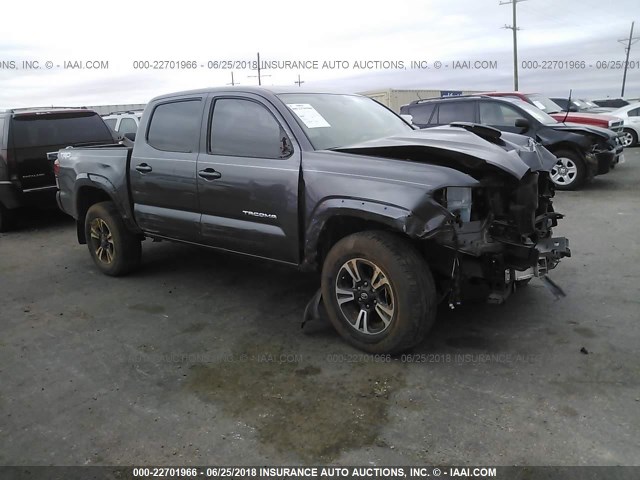 5TFCZ5AN1HX067123 - 2017 TOYOTA TACOMA DBL CAB/SR/TRDSPT/OR/PRO ნაცრისფერი ფოტო 1
