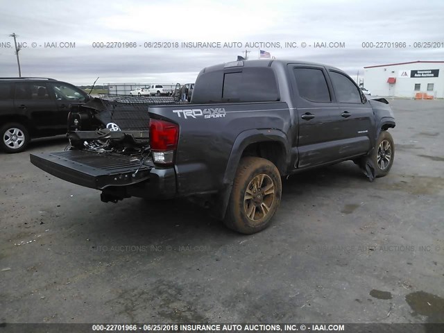 5TFCZ5AN1HX067123 - 2017 TOYOTA TACOMA DBL CAB/SR/TRDSPT/OR/PRO ნაცრისფერი ფოტო 4