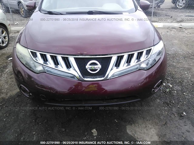 JN8AZ18W79W125259 - 2009 NISSAN MURANO S/SL/LE RED photo 6