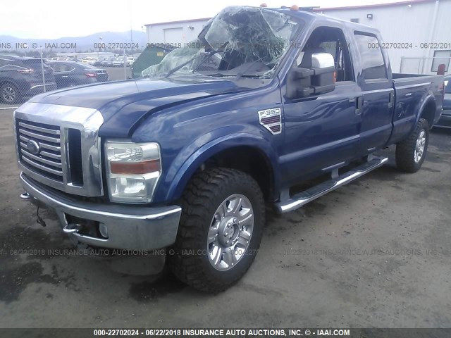 1FTWW31R88ED41538 - 2008 FORD F350 SRW SUPER DUTY BLUE photo 2