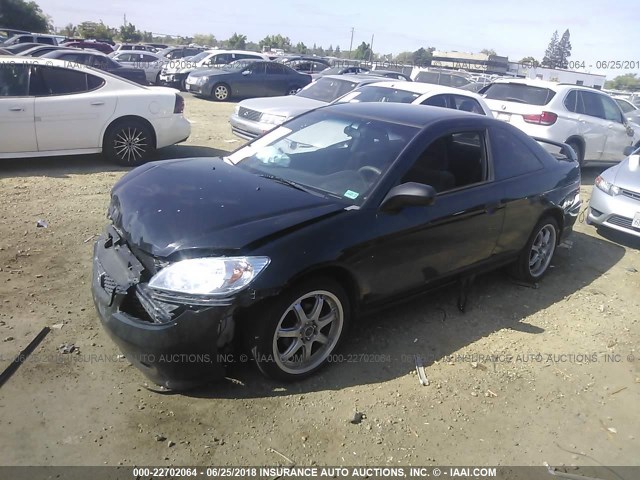 1HGEM22145L073438 - 2005 HONDA CIVIC DX VP BLACK photo 2