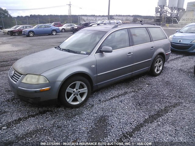 WVWWH63B94E004995 - 2004 VOLKSWAGEN PASSAT GLX GRAY photo 2