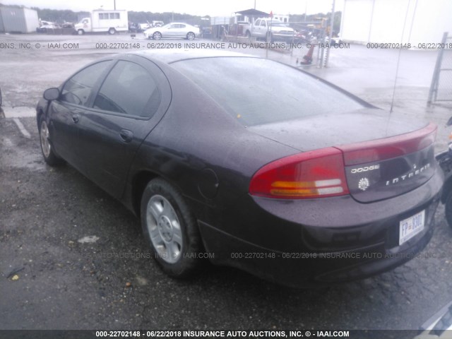 2B3HD46R64H602523 - 2004 DODGE INTREPID SE PURPLE photo 3