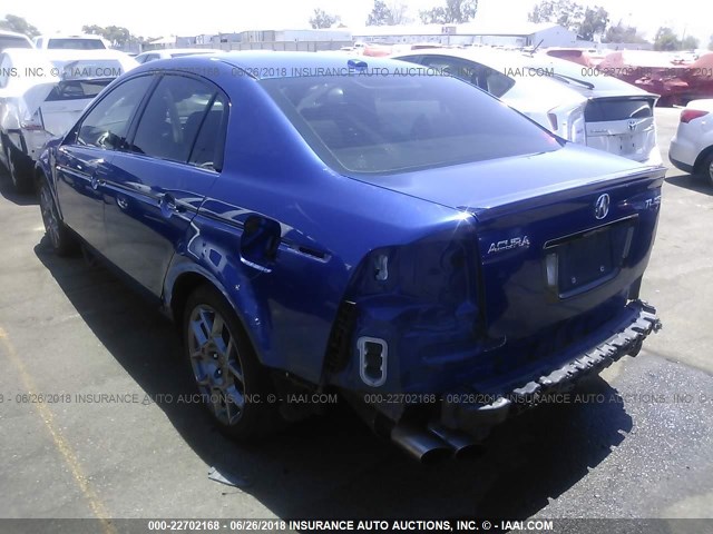 19UUA76508A014613 - 2008 ACURA TL TYPE S BLUE photo 3