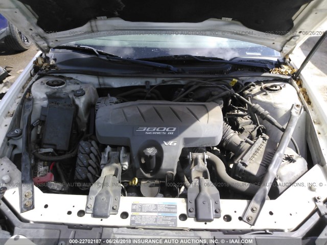 2G2WP522251352479 - 2005 PONTIAC GRAND PRIX WHITE photo 10
