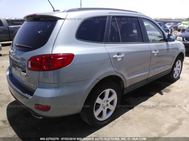 5NMSH13E18H173326 - 2008 HYUNDAI SANTA FE SE/LIMITED GREEN photo 4