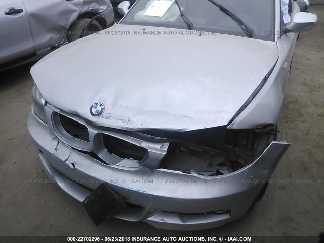 WBAUP7C53BVK79170 - 2011 BMW 128 I SILVER photo 6