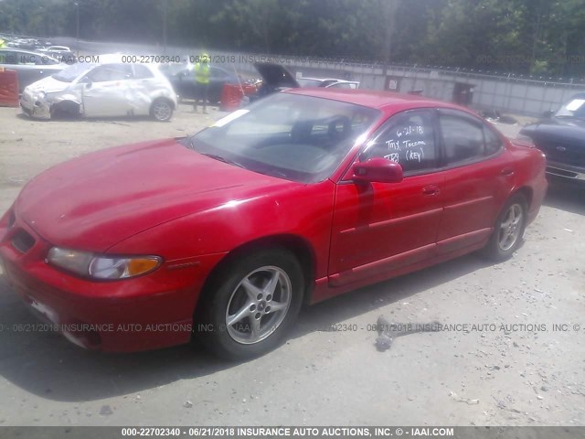 1G2WP52KXXF314364 - 1999 PONTIAC GRAND PRIX GT RED photo 2