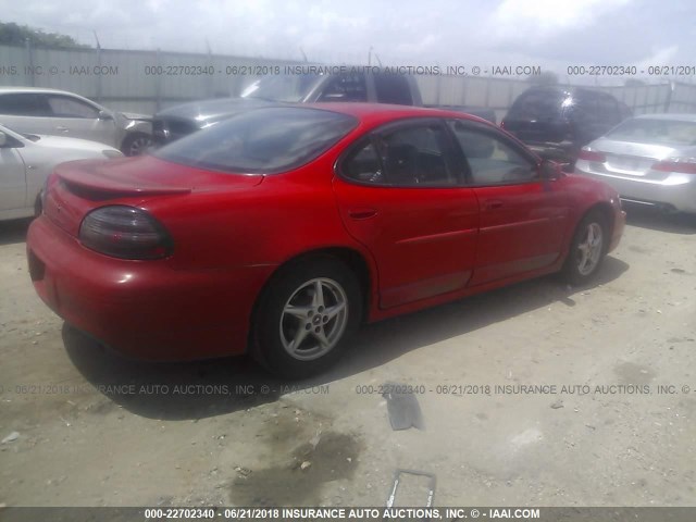 1G2WP52KXXF314364 - 1999 PONTIAC GRAND PRIX GT RED photo 4