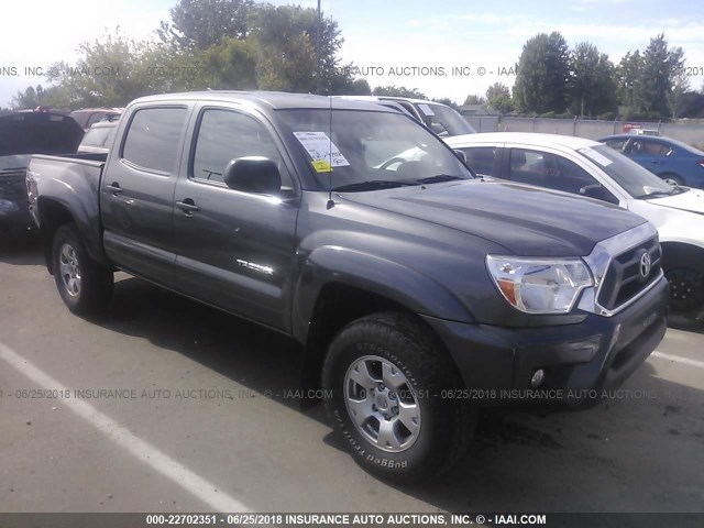 3TMLU4EN8EM138466 - 2014 TOYOTA TACOMA DOUBLE CAB ნაცრისფერი ფოტო 1