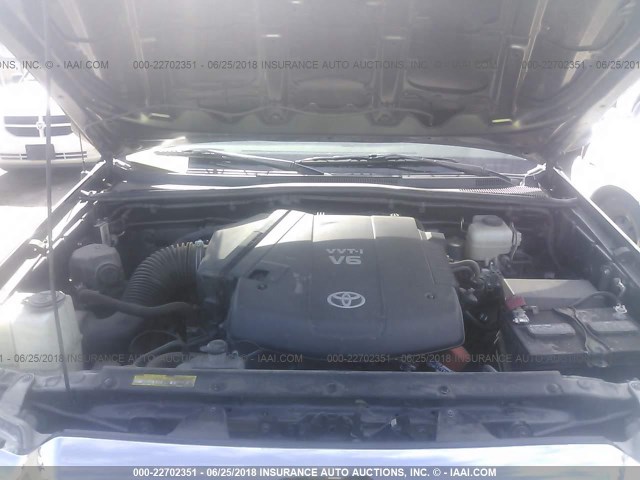 3TMLU4EN8EM138466 - 2014 TOYOTA TACOMA DOUBLE CAB ნაცრისფერი ფოტო 10