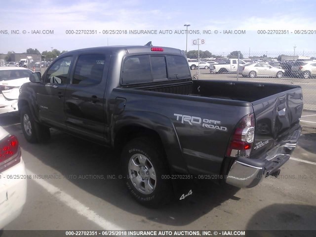 3TMLU4EN8EM138466 - 2014 TOYOTA TACOMA DOUBLE CAB GRAY photo 3