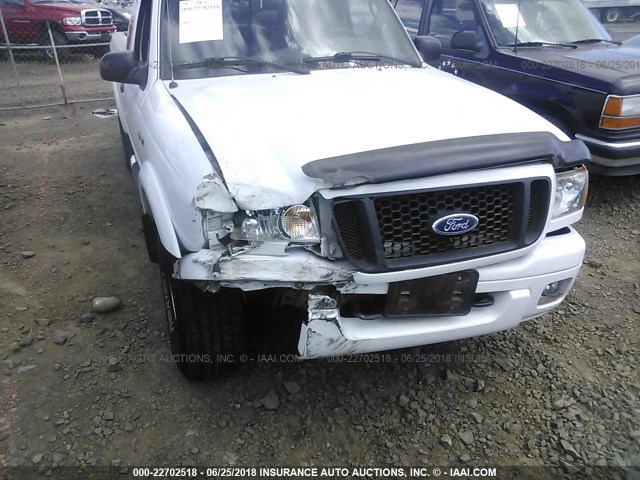 1FTZR45E74PA82928 - 2004 FORD RANGER SUPER CAB WHITE photo 6