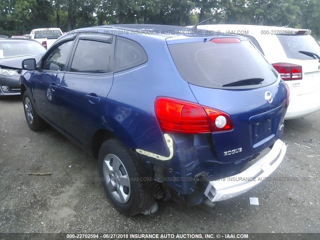 JN8AS58V49W183378 - 2009 NISSAN ROGUE S/SL BLUE photo 3