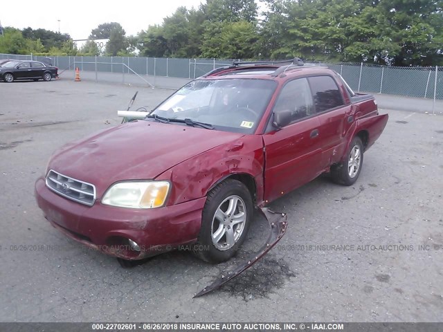 4S4BT62C557107761 - 2005 SUBARU BAJA SPORT RED photo 2