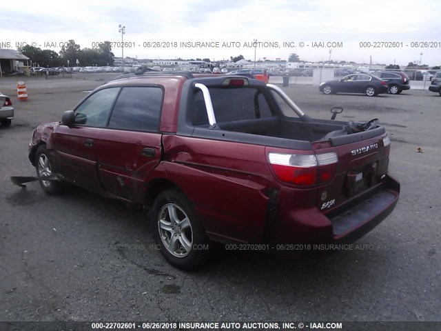 4S4BT62C557107761 - 2005 SUBARU BAJA SPORT RED photo 3