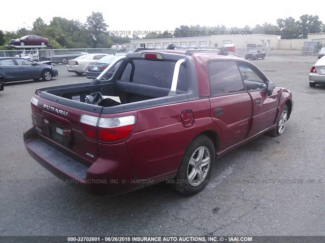 4S4BT62C557107761 - 2005 SUBARU BAJA SPORT RED photo 4