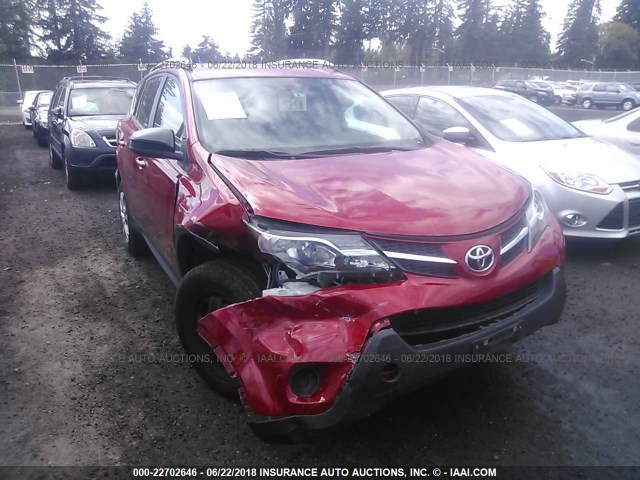 2T3ZFREV7EW095948 - 2014 TOYOTA RAV4 LE RED photo 1