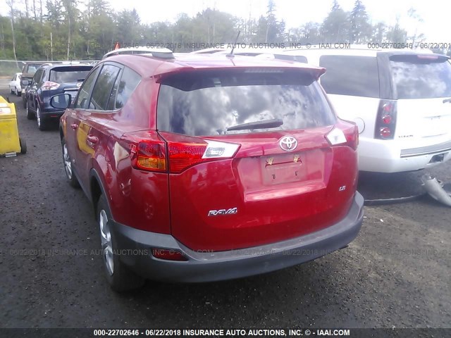 2T3ZFREV7EW095948 - 2014 TOYOTA RAV4 LE RED photo 3