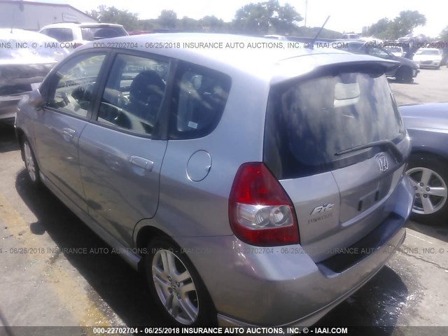 JHMGD38678S037753 - 2008 HONDA FIT SPORT SILVER photo 3