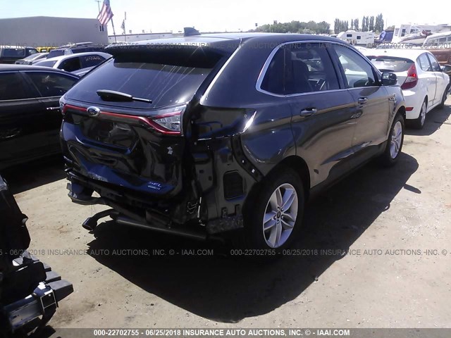 2FMPK4J96JBB63289 - 2018 FORD EDGE SEL GRAY photo 4