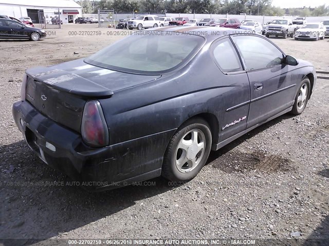 2G1WX15K829199239 - 2002 CHEVROLET MONTE CARLO SS BLACK photo 4