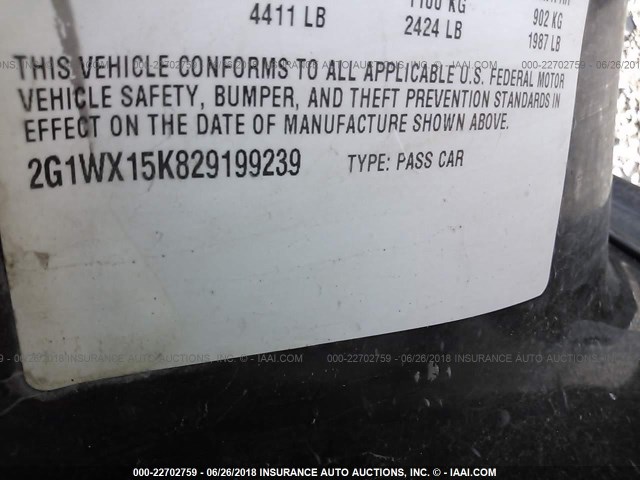 2G1WX15K829199239 - 2002 CHEVROLET MONTE CARLO SS 黑色 照片 9