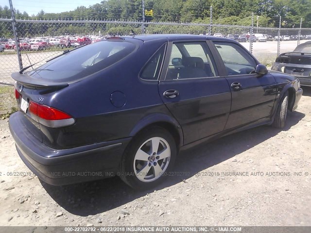 YS3DF58K222005591 - 2002 SAAB 9-3 SE BLUE photo 4