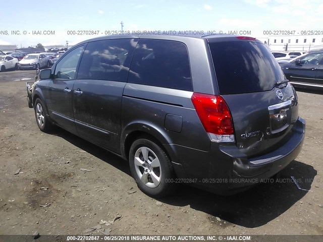 5N1BV28U07N126090 - 2007 NISSAN QUEST S/SE/SL GRAY photo 3