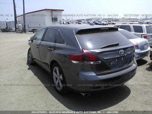 4T3ZK3BB9DU056263 - 2013 TOYOTA VENZA LE/XLE/LIMITED GRAY photo 3