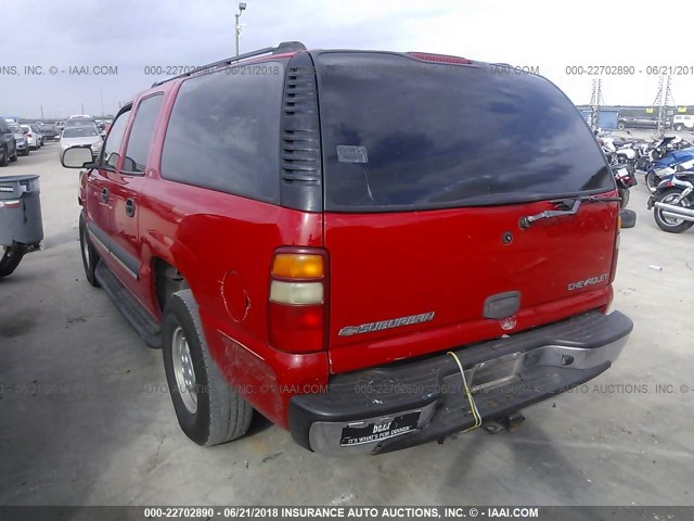 3GNEC16Z02G332437 - 2002 CHEVROLET SUBURBAN C1500 RED photo 3