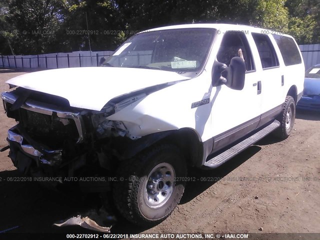 1FMSU41F23EA92402 - 2003 FORD EXCURSION XLT WHITE photo 2