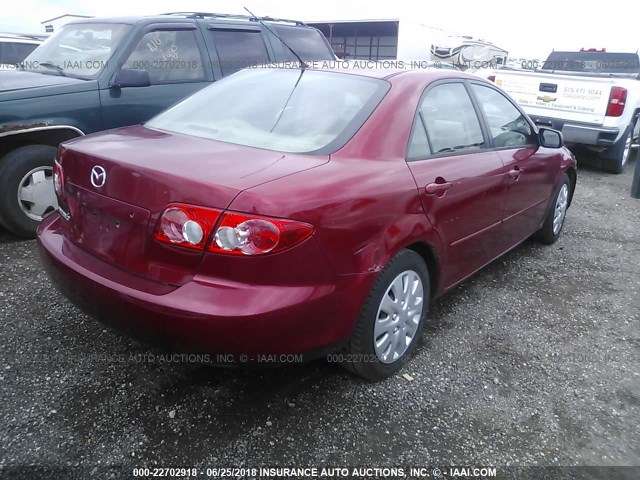 1YVFP80C555M56806 - 2005 MAZDA 6 I RED photo 4