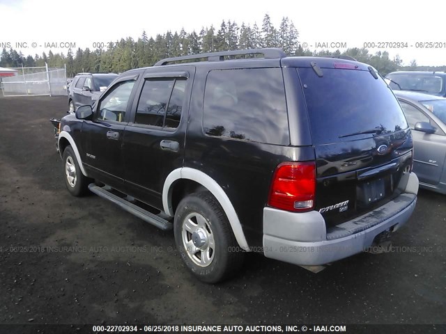 1FMZU72E62UA23335 - 2002 FORD EXPLORER XLS BLACK photo 3